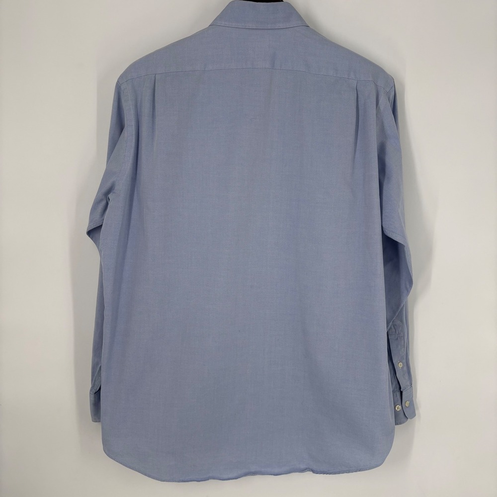VTG Lacoste Mens Oxford Button Down Shirt Size 42 Blue Classic Fit Logo Preppy - Picture 2 of 10